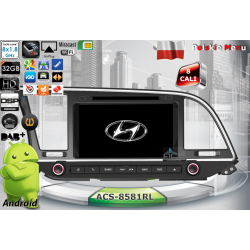 Radio dedykowane Hyundai Elantra od 2016r. Android 9/10 CPU 8x1.87GHz Ram4GB Dysk32GB DSP DVD GPS Ekran HD MultiTouch OBD2 DVR DVBT BT Kam